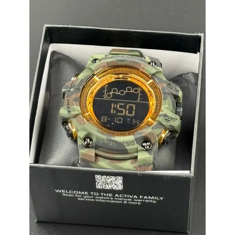 Activa X Invicta Summit Digital Watch 50mm Army Green Camouflage New in Box
